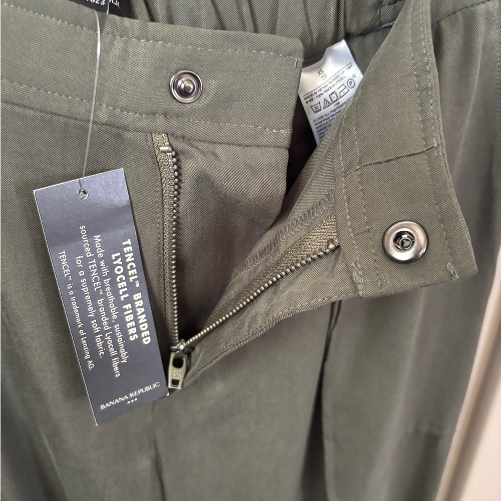 NWT BR factory Tencel Wide-Leg Pants- steel green - Picture 9 of 16